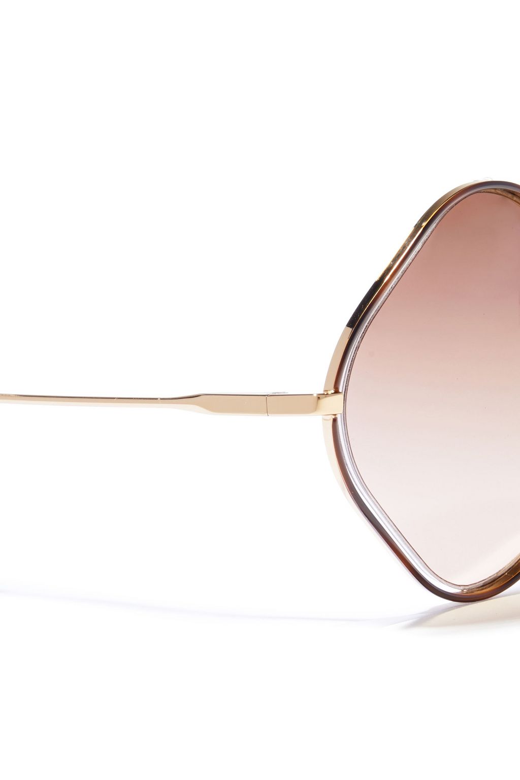 CHLOÉ Octagon-frame gold-tone and tortoiseshell acetate sunglasses
