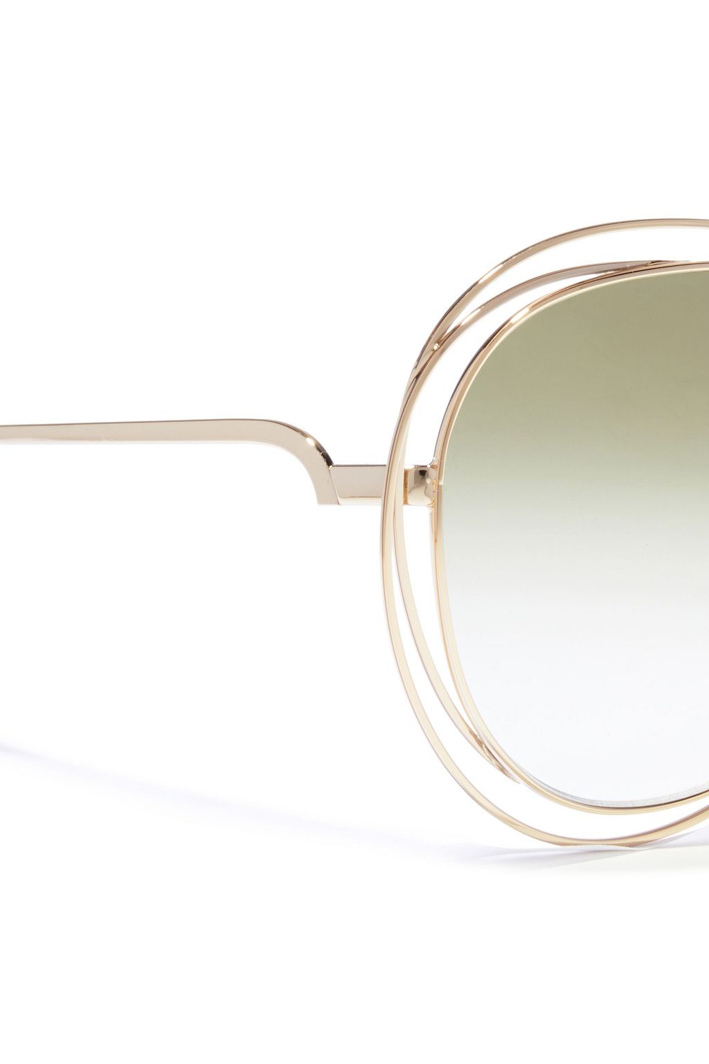 CHLOÉ Aviator-style gold-tone and acetate sunglasses