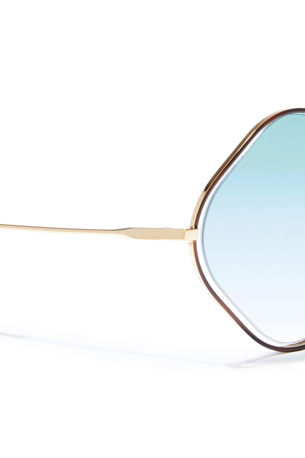 CHLOÉ Octagon-frame gold-tone and tortoiseshell acetate sunglasses