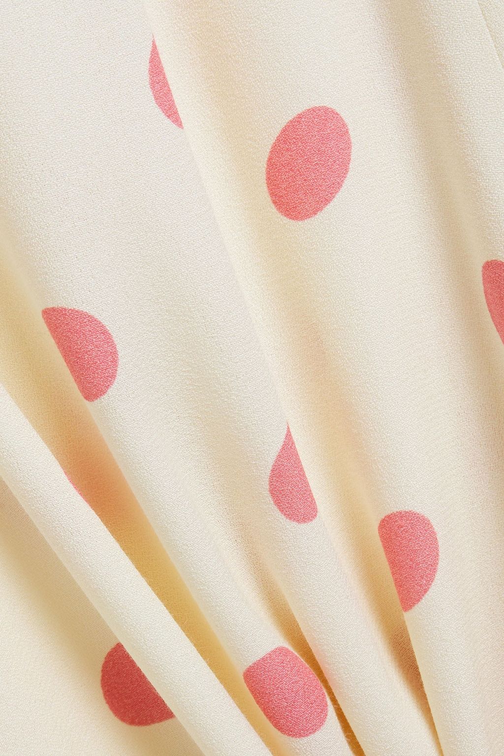 REFORMATION Shirred polka-dot crepe mini dress