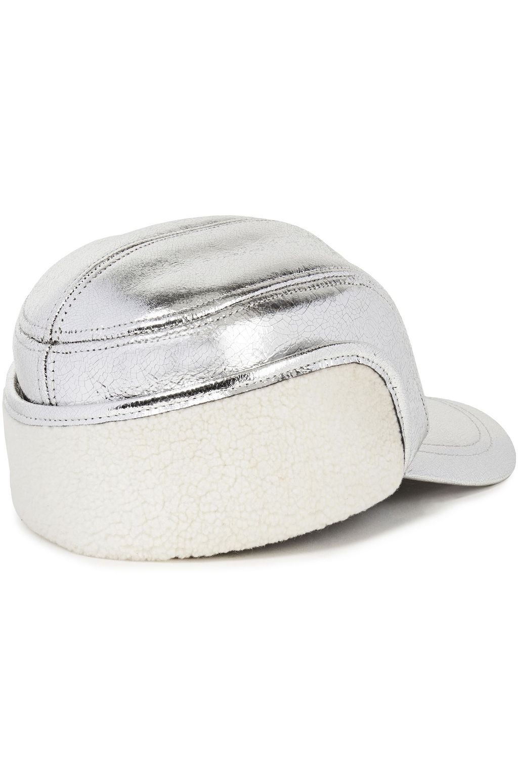 RAG & BONE Pilot metallic shearling baseball cap