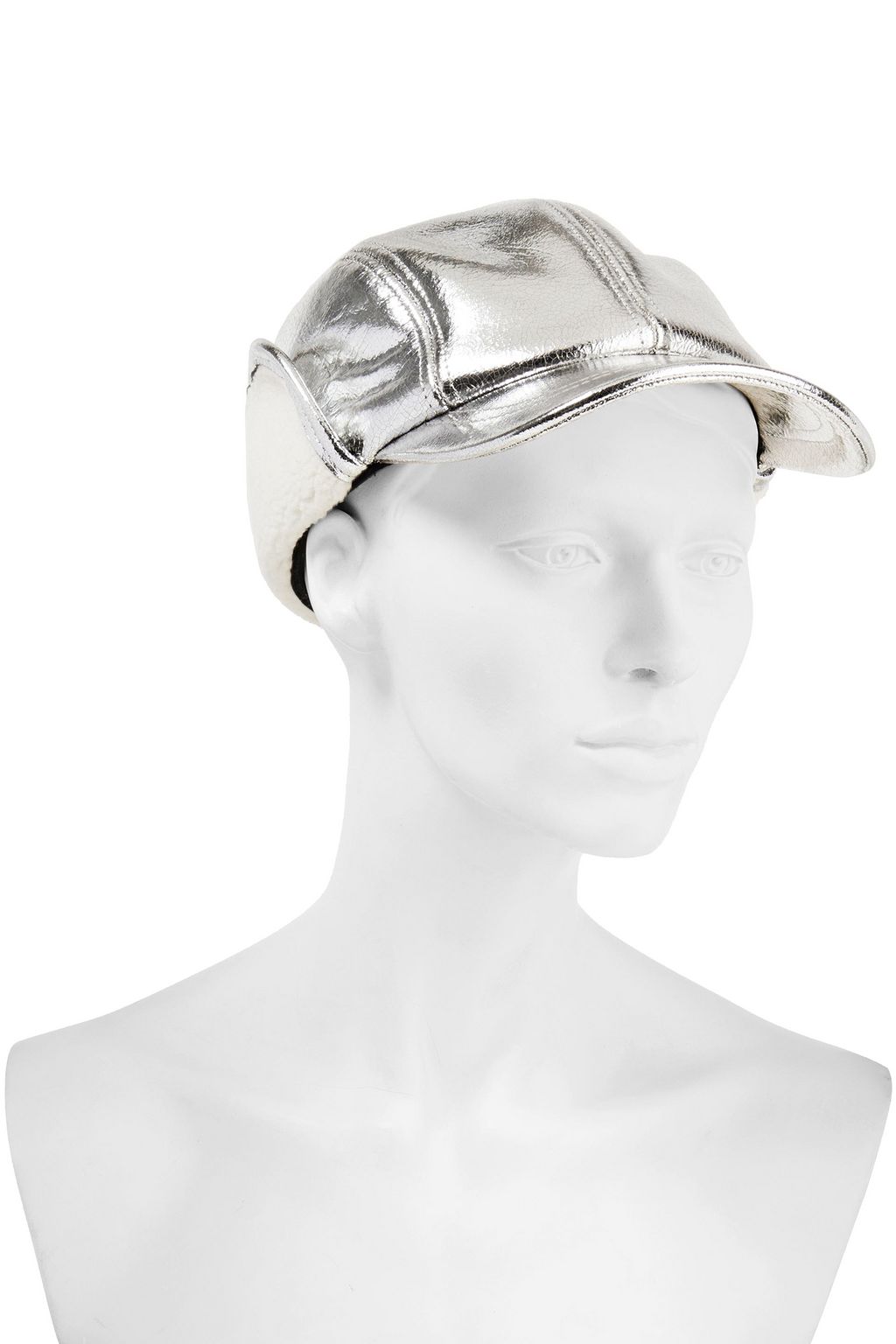 RAG & BONE Pilot metallic shearling baseball cap