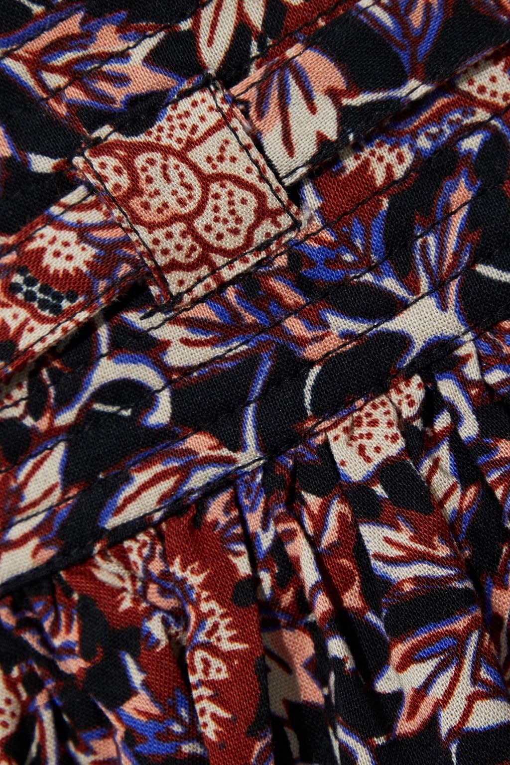 ULLA JOHNSON Kira bedruckte Shorts aus einer Baumwollmischung mit Raffung und Gürtel