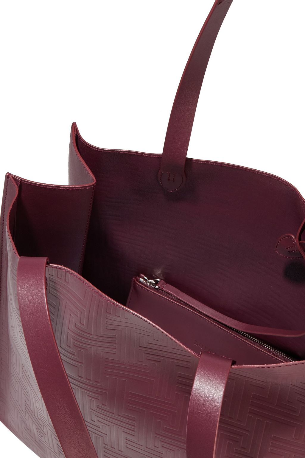 LANVIN Embroidered embossed leather tote