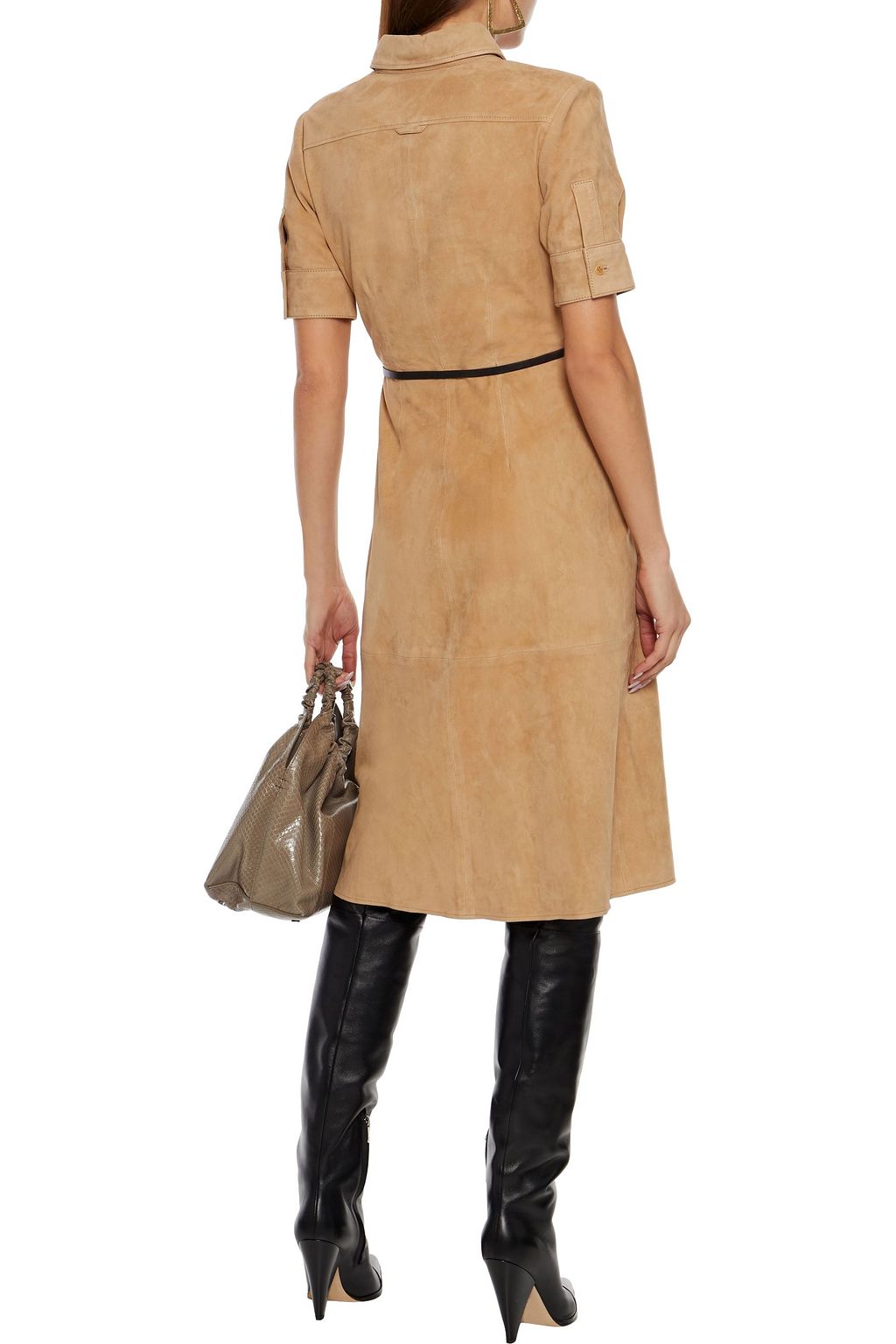 ALTUZARRA Belted suede dress