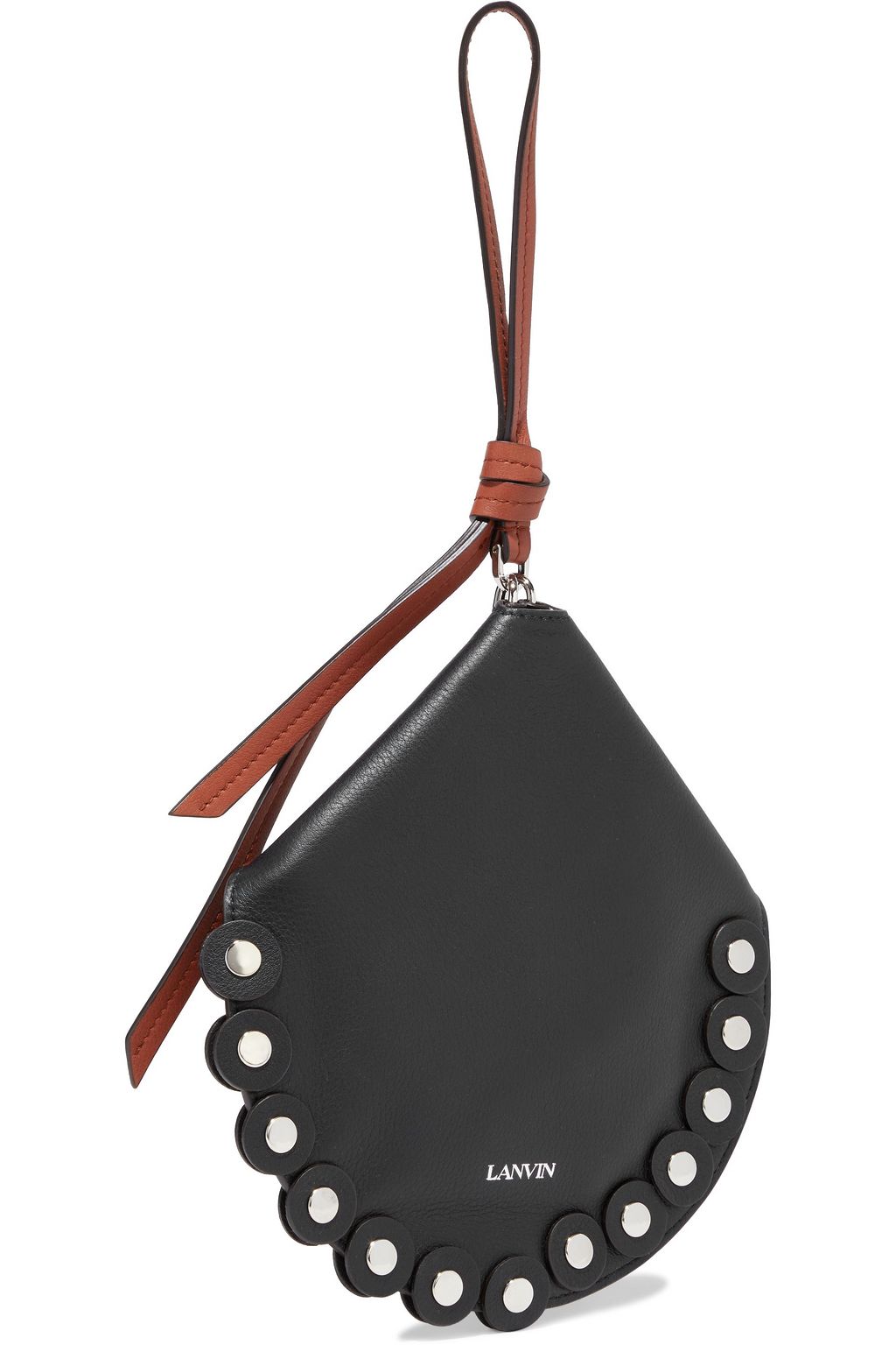 LANVIN Embellished laser-cut leather clutch