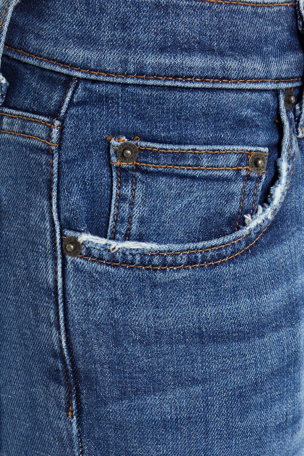 REFORMATION Halbhohe Cropped Jeans mit schmalem Bein und Fransen