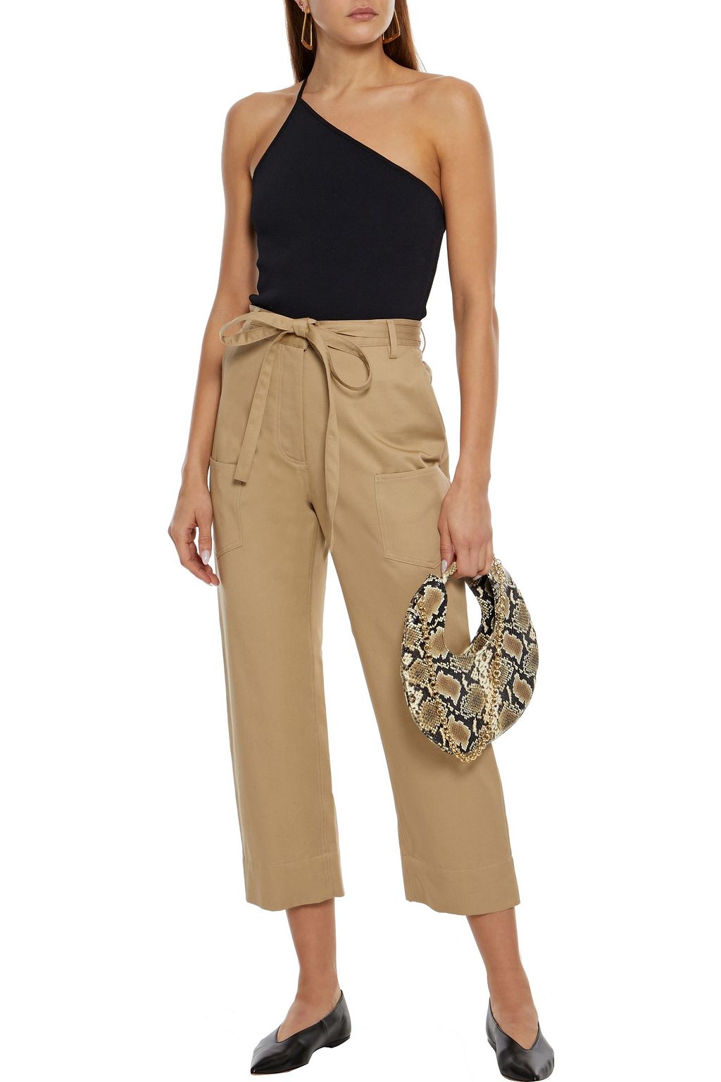 DEVEAUX One-shoulder stretch-knit top