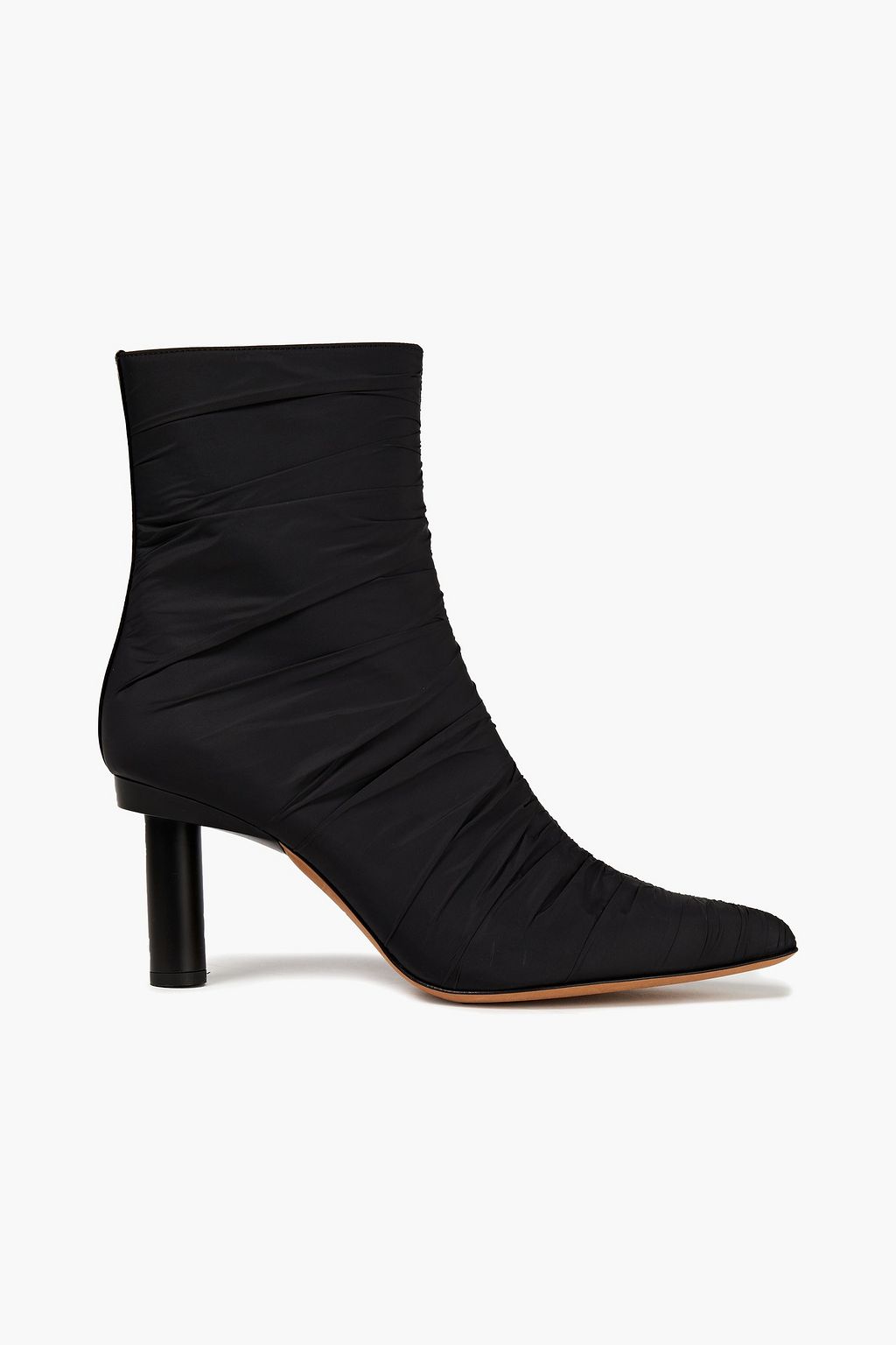 black ruched ankle boots