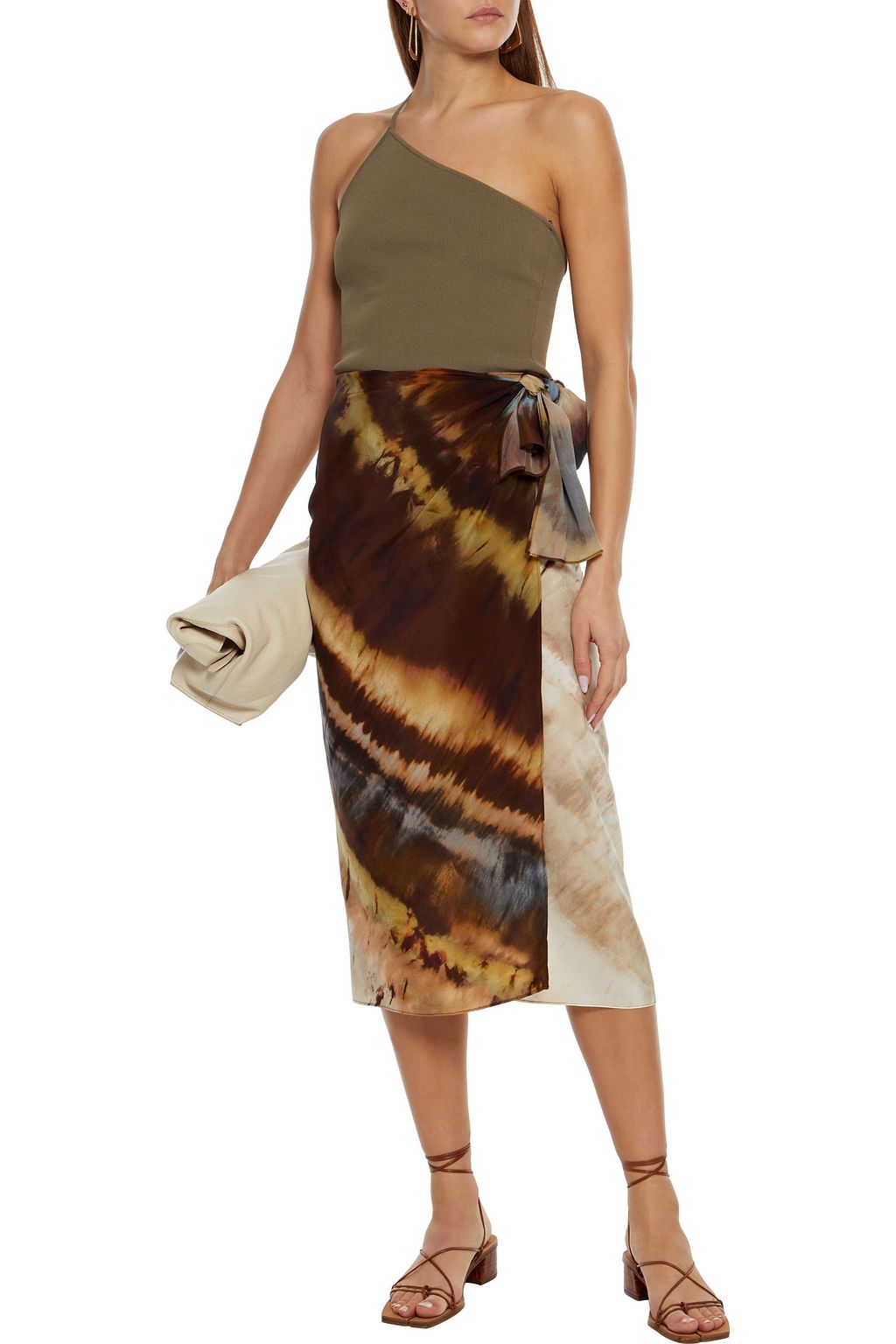 DEVEAUX One-shoulder stretch-knit top