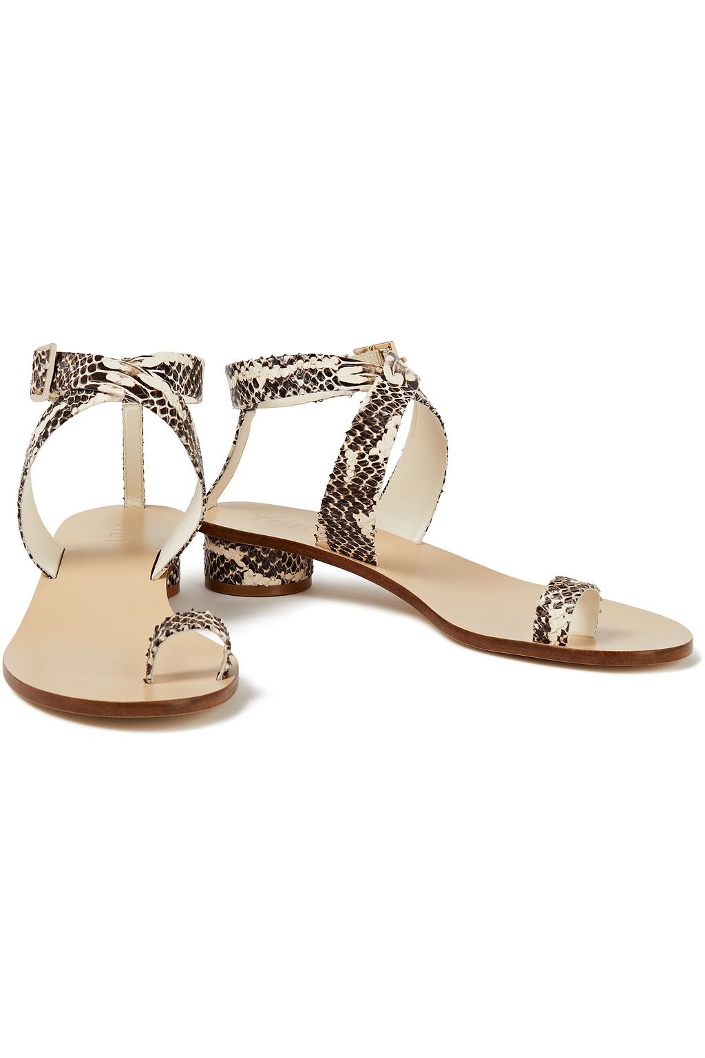 TIBI Snake-effect leather sandals