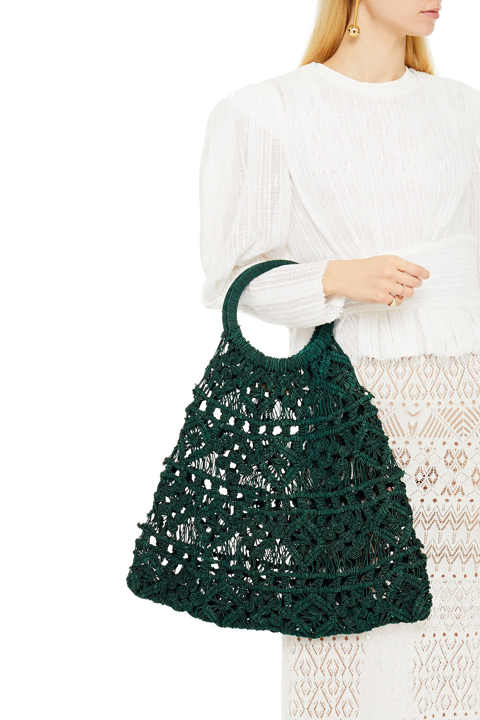 Zimmermann Macramé Tote In Forest Green