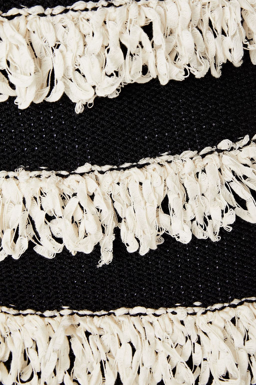 BALMAIN Fringed knitted mini dress