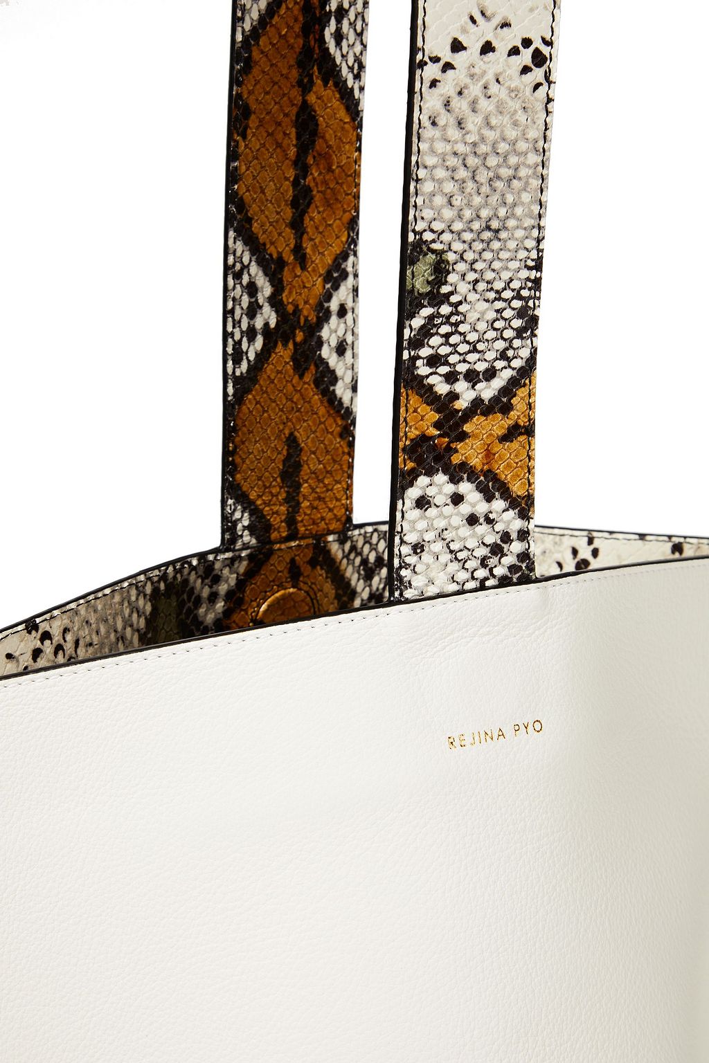 REJINA PYO Riley snake-effect and textured-leather bucket bag