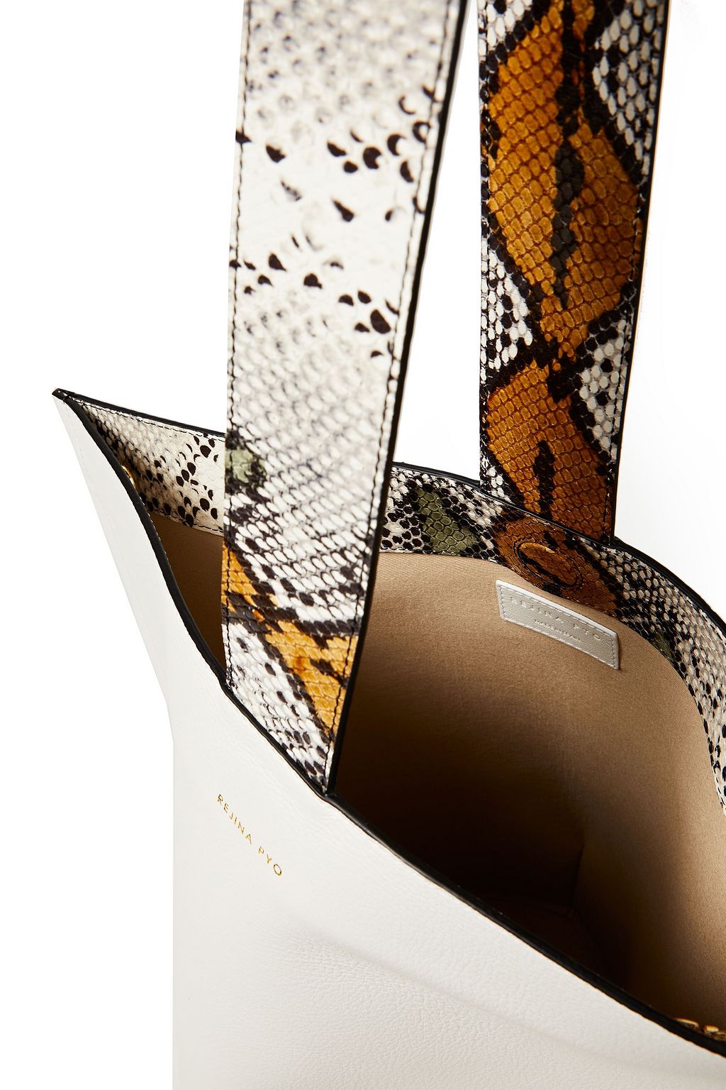 REJINA PYO Riley snake-effect and textured-leather bucket bag