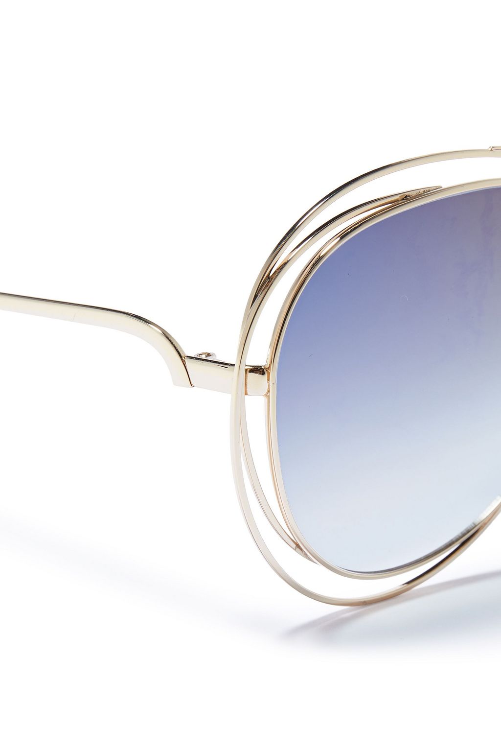 CHLOÉ Aviator-style gold-tone and acetate sunglasses