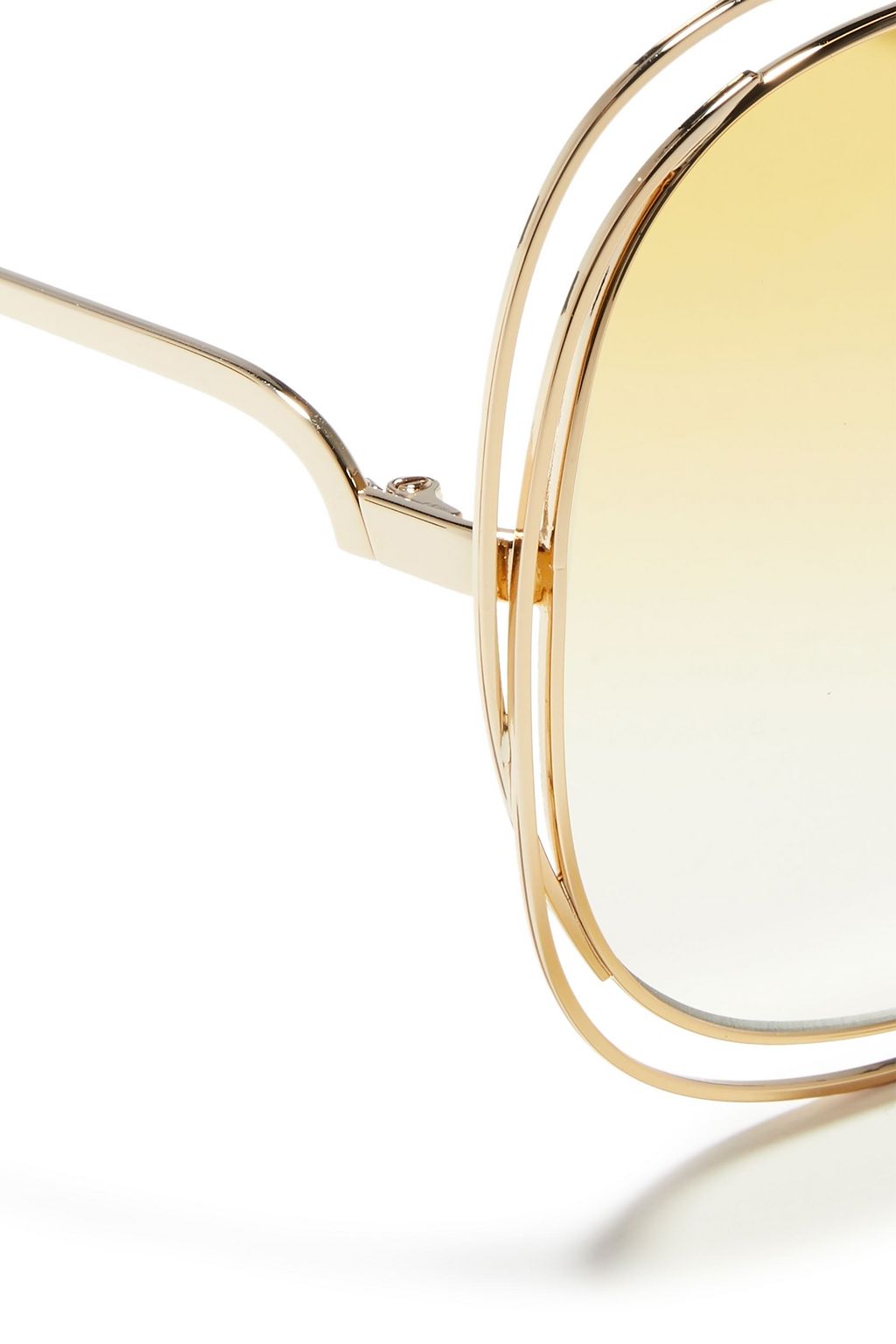 CHLOÉ Oversized round-frame gold-tone and acetate sunglasses