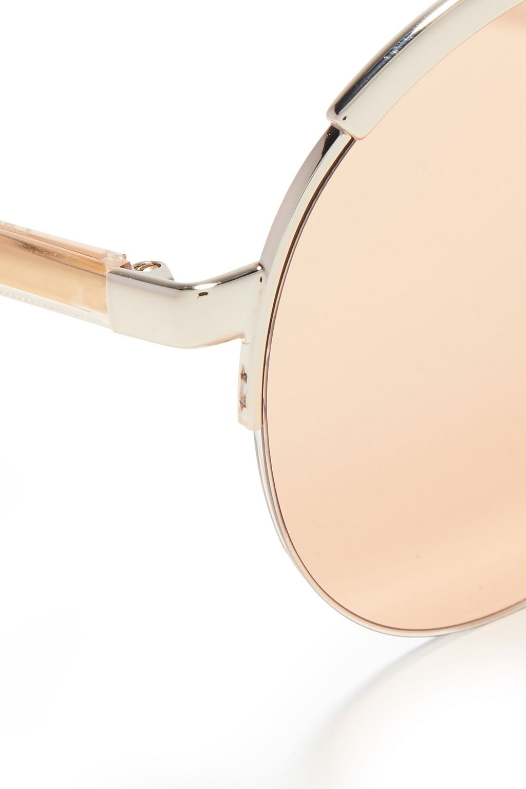 CHLOÉ Aviator-style silver-tone and acetate sunglasses