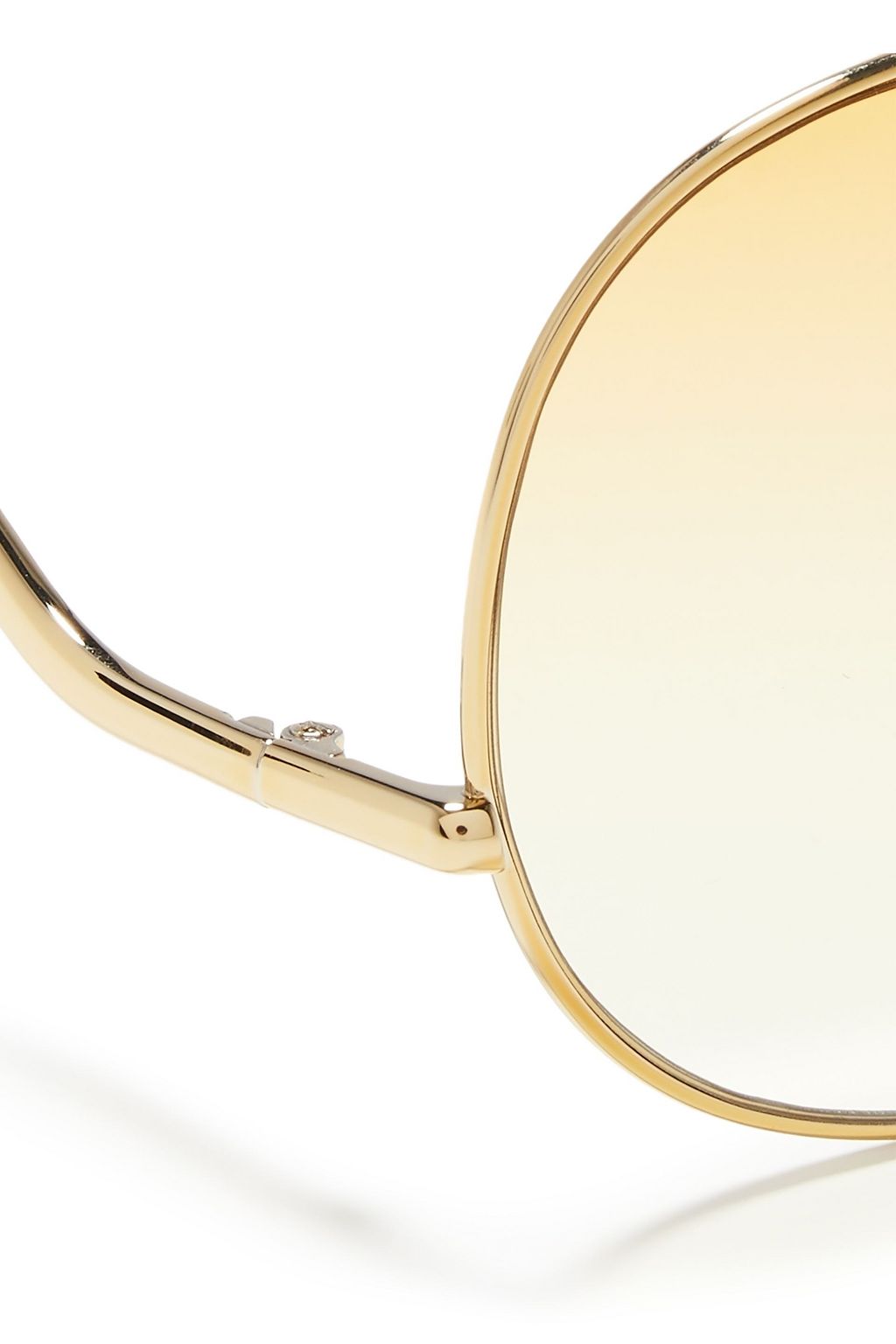CHLOÉ Aviator-style gold-tone and acetate sunglasses