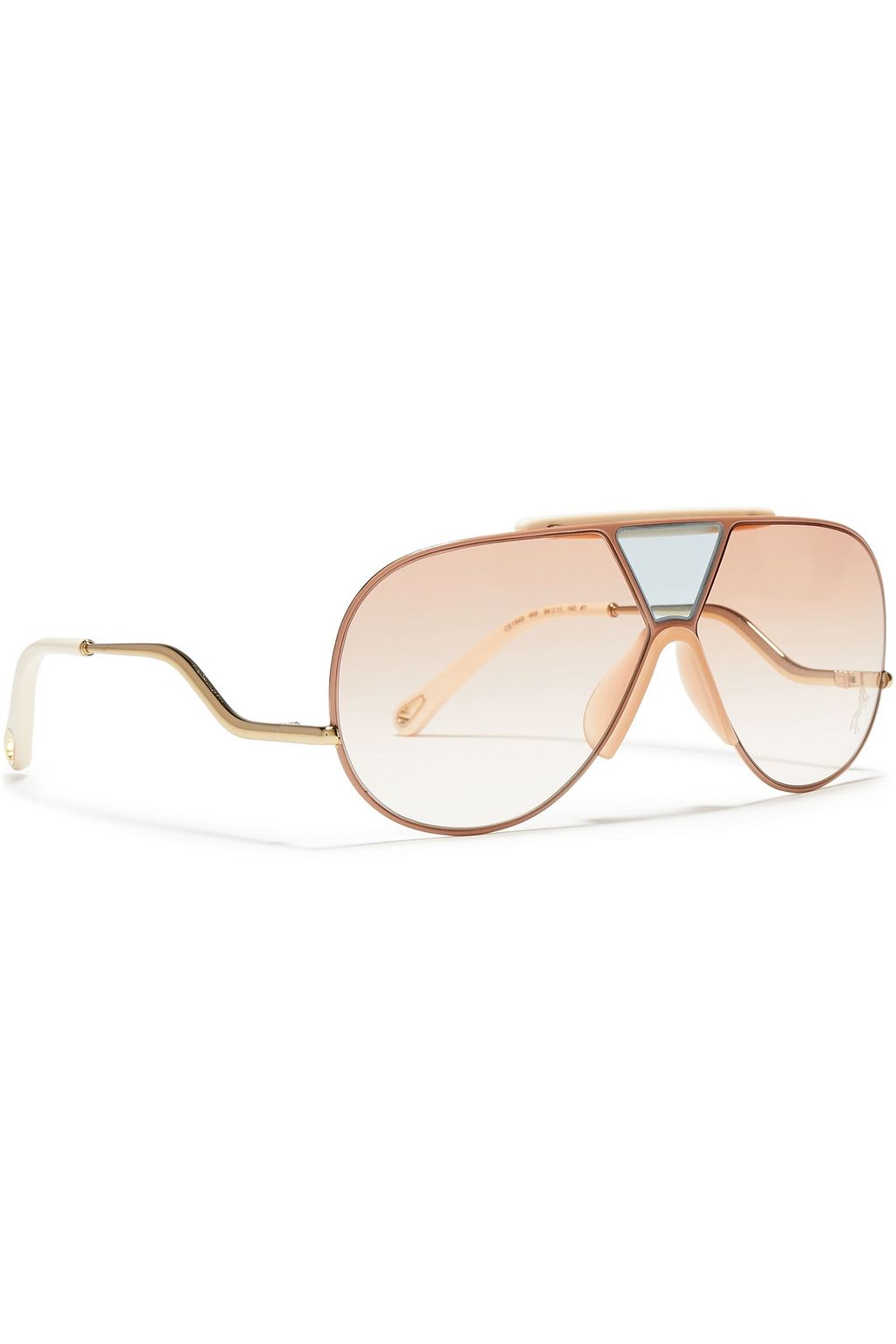 CHLOÉ Aviator-style gold-tone and acetate sunglasses