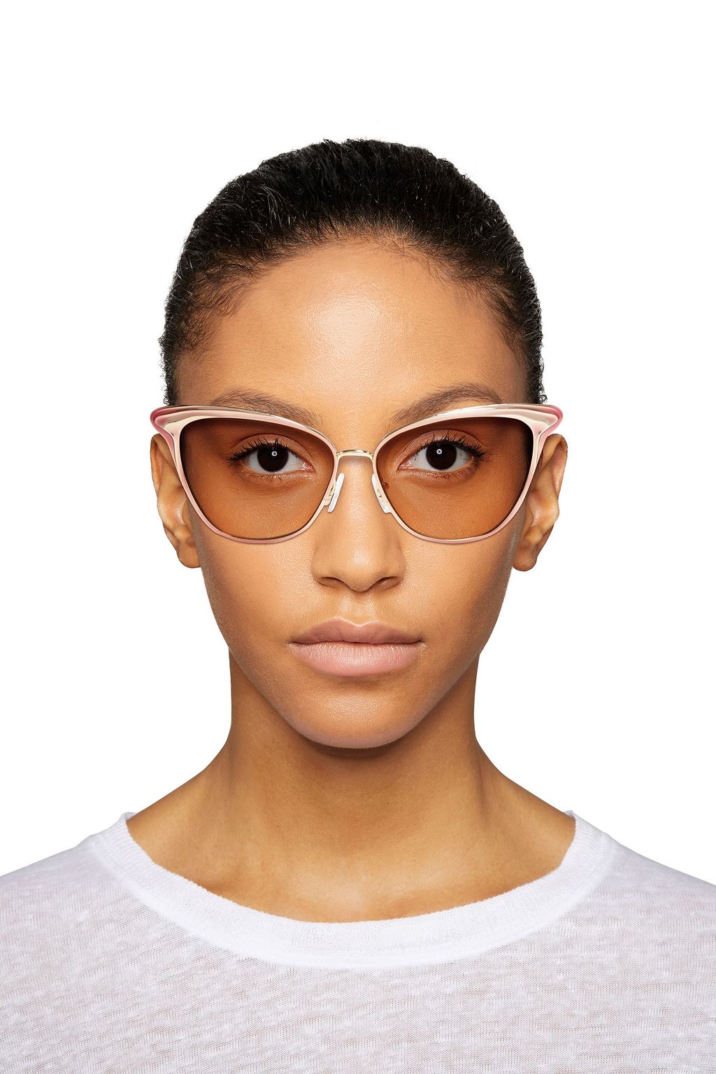 CHLOÉ Cat-eye style gold-tone and acetate sunglasses