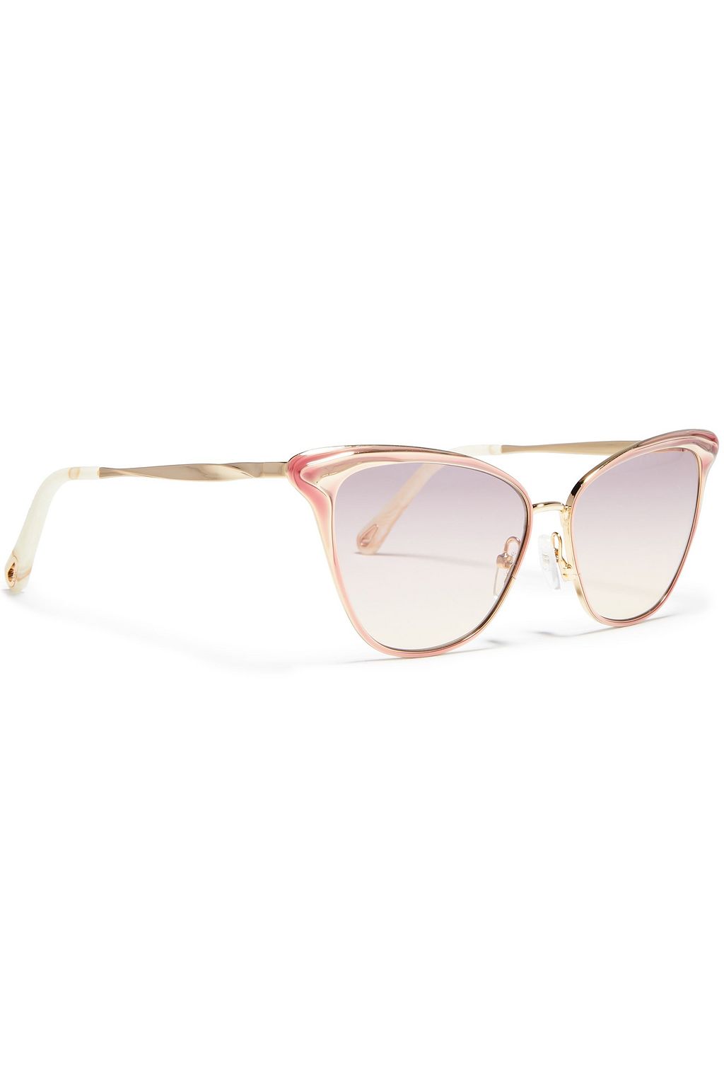 CHLOÉ Cat-eye style gold-tone and acetate sunglasses