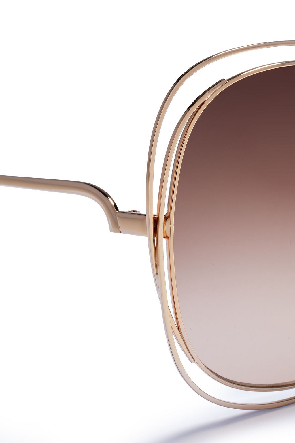 CHLOÉ Oversized round-frame gold-tone and acetate sunglasses