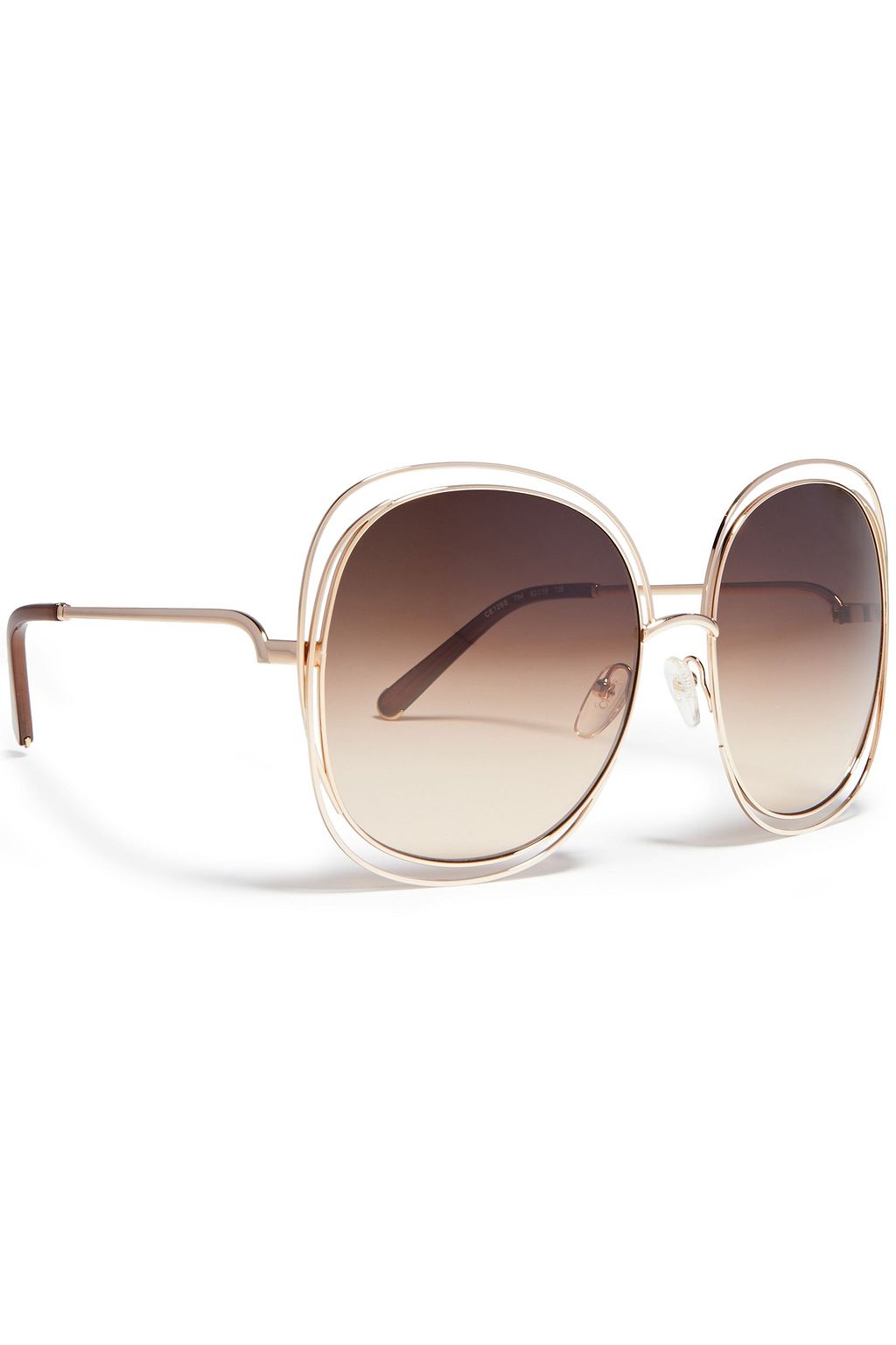 CHLOÉ Oversized round-frame gold-tone and acetate sunglasses
