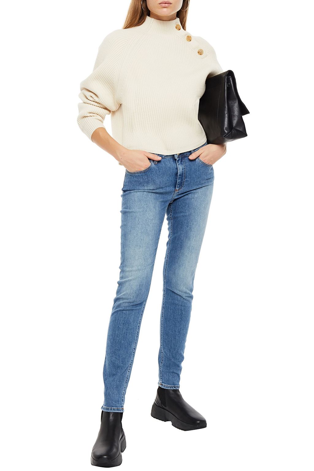 ACNE STUDIOS Skin 5 faded mid-rise skinny jeans