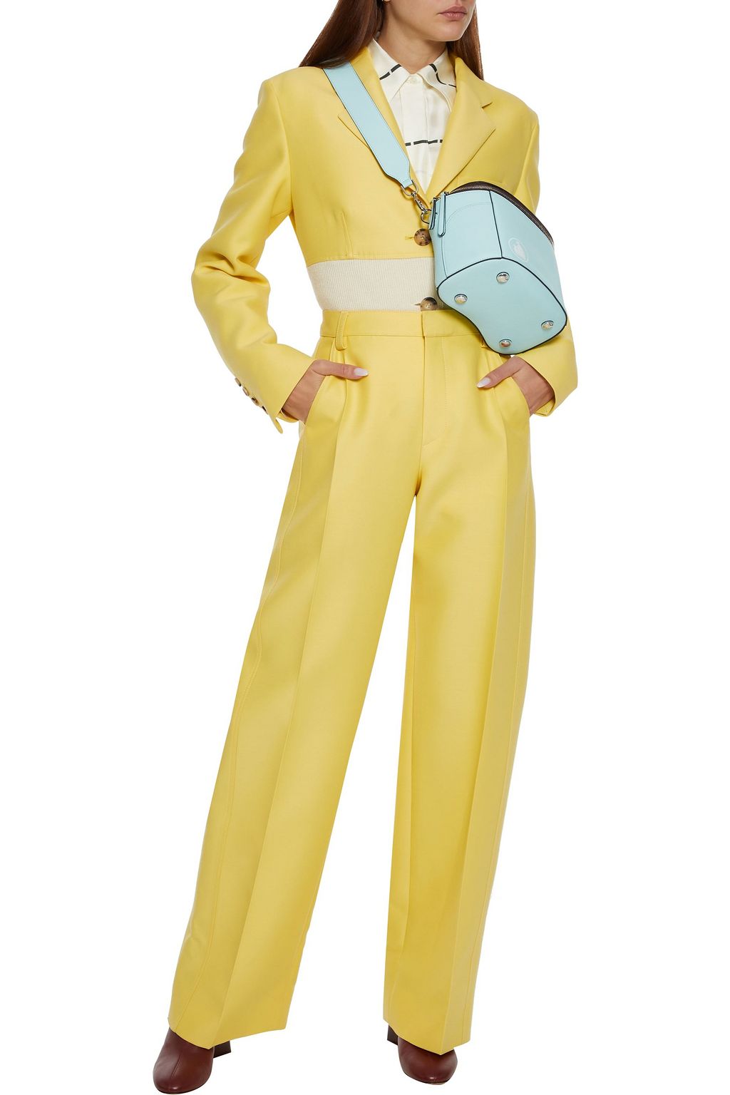 LANVIN Wool and silk-blend wide-leg pants