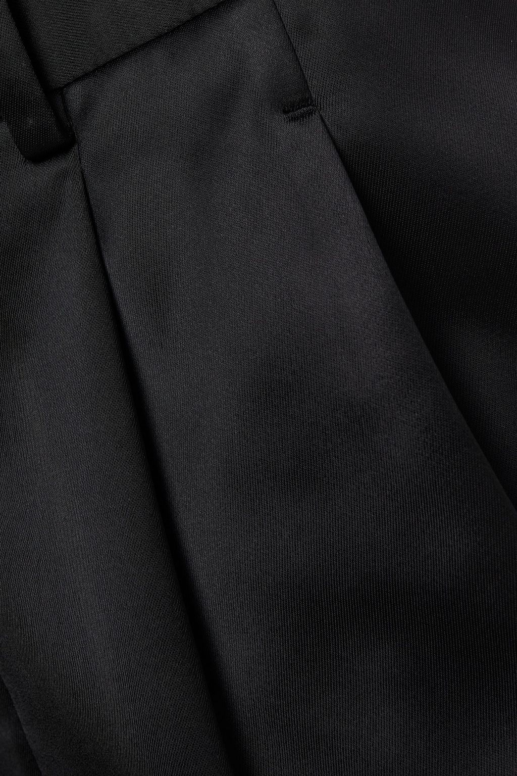 SAINT LAURENT Pleated duchesse-satin tapered pants