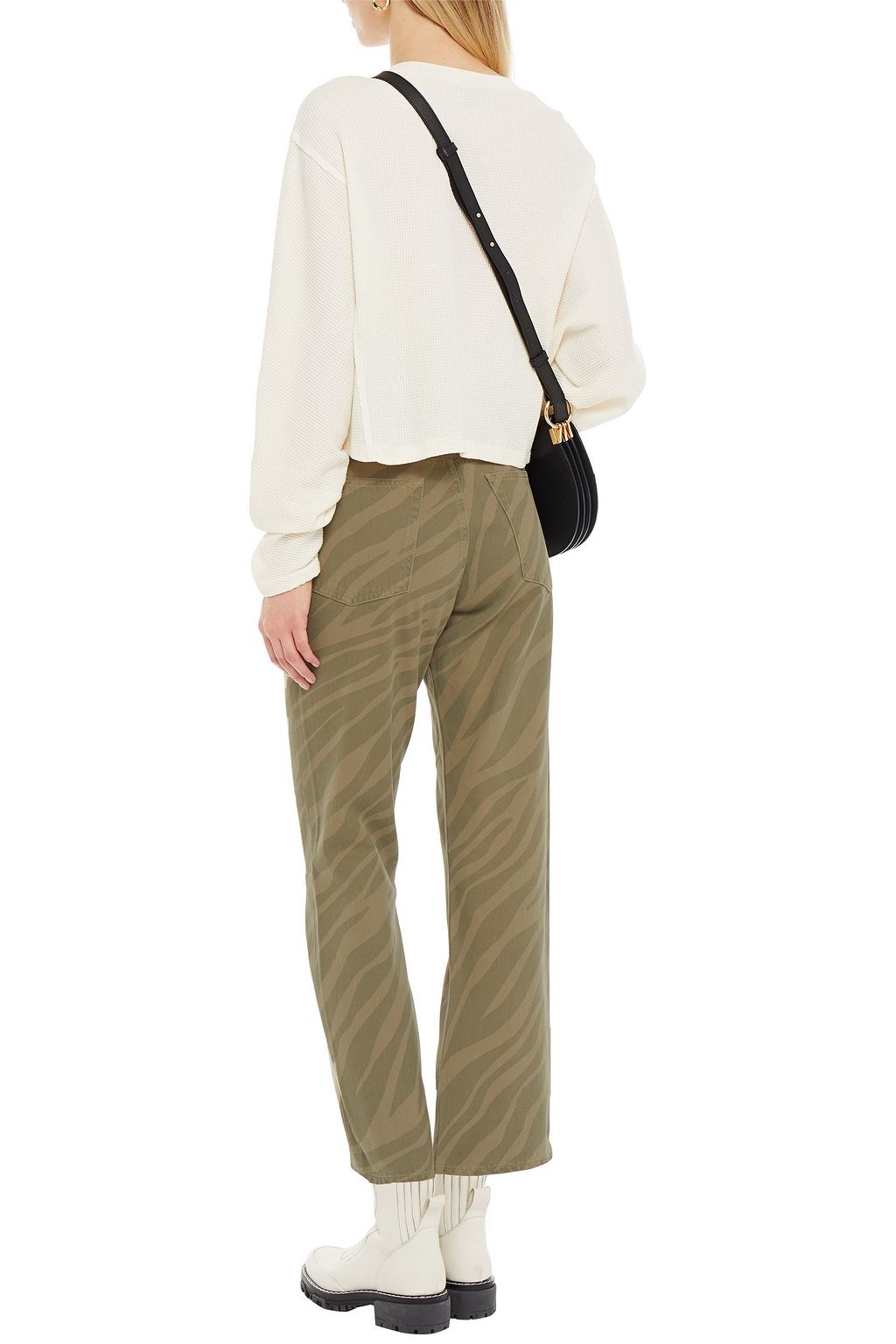 RAG & BONE Maya cropped zebra-print high-rise straight-leg jeans