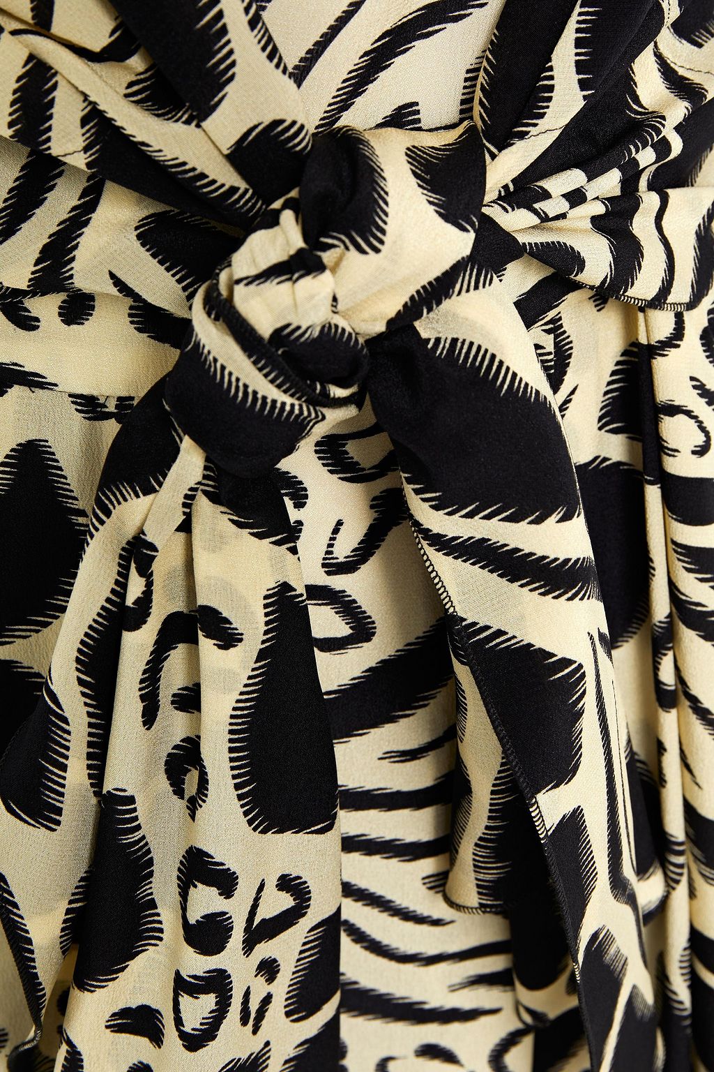 ALBERTA FERRETTI Tie-front printed silk crepe de chine dress