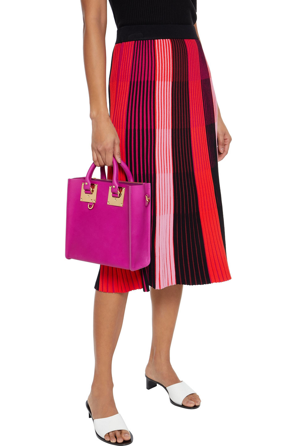 Click to view more detailed imagery on our partner's website Sophie Hulme Albion Leather Tote In Fuchsia