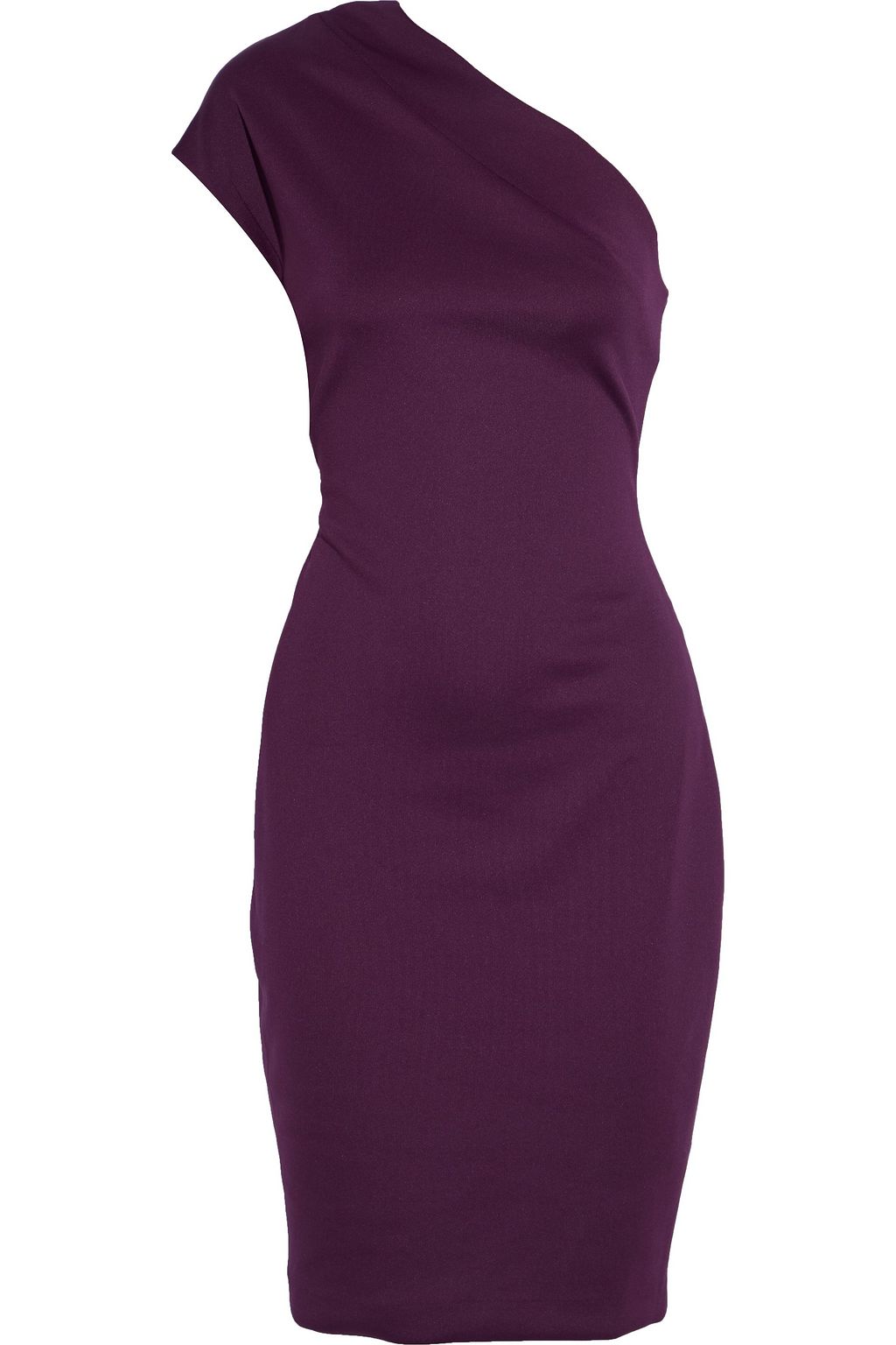 one shoulder plum dress