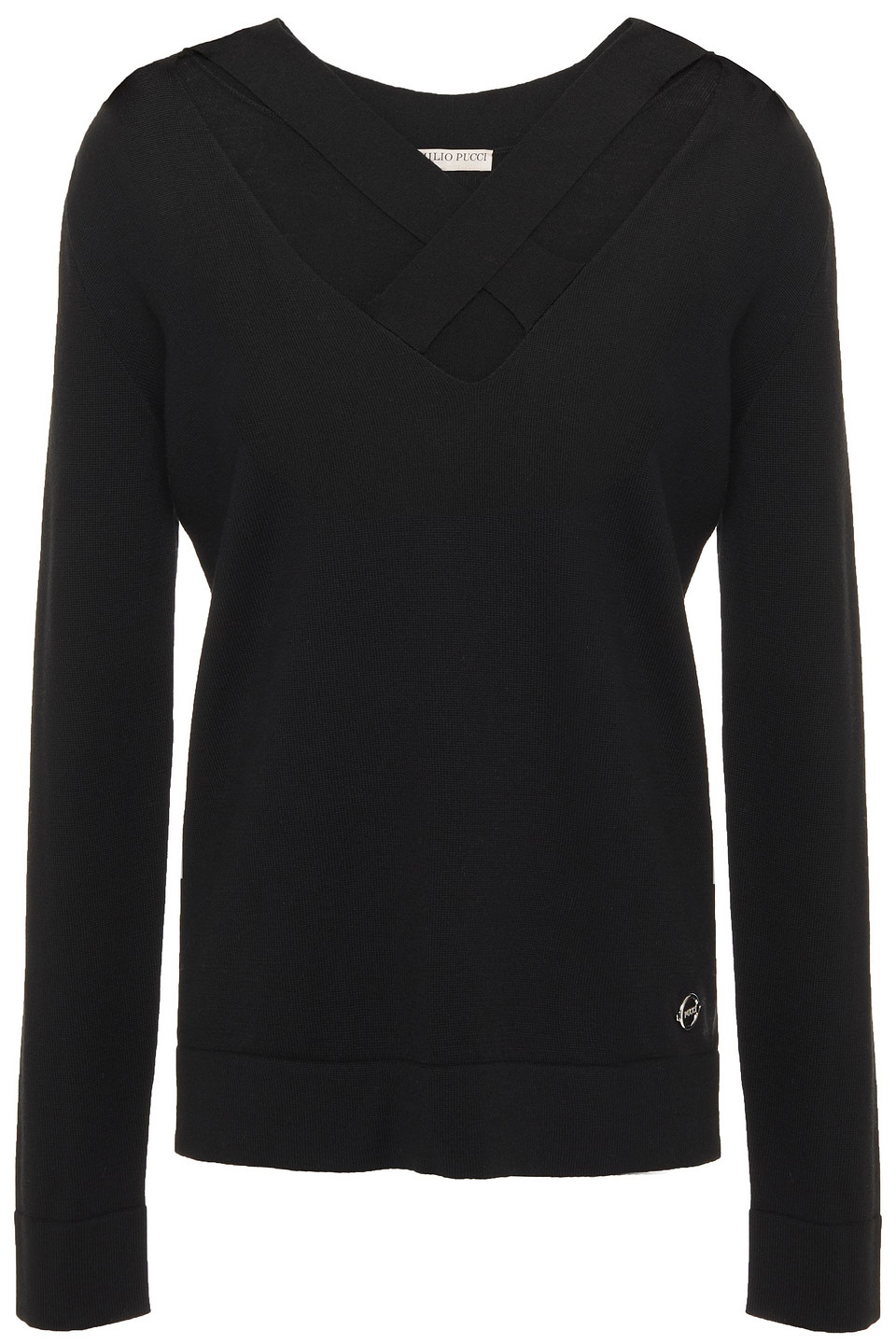 pucci - cutout wool sweater - black - l