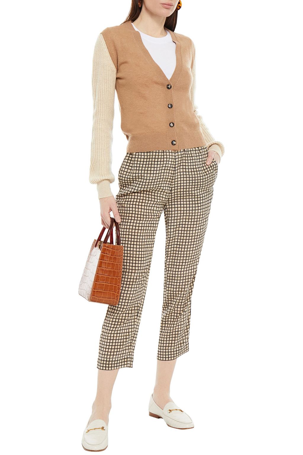 MARNI Ribbed-paneled cashmere-blend cardigan