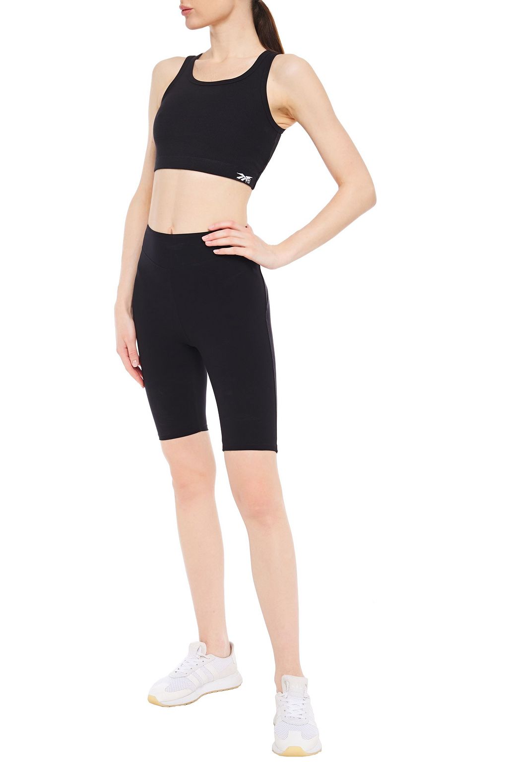 REEBOK X VICTORIA BECKHAM Reebok x Victoria Beckham cropped stretch-cotton jersey top
