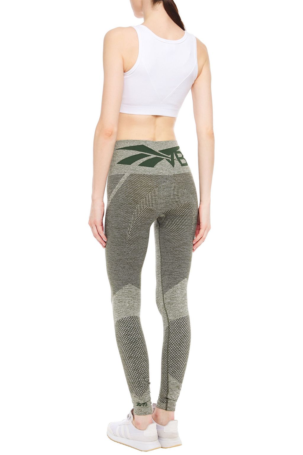 REEBOK X VICTORIA BECKHAM Reebok x Victoria Beckham cropped stretch-cotton jersey top