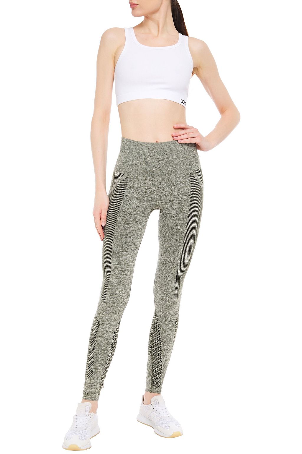 REEBOK X VICTORIA BECKHAM Reebok x Victoria Beckham cropped stretch-cotton jersey top