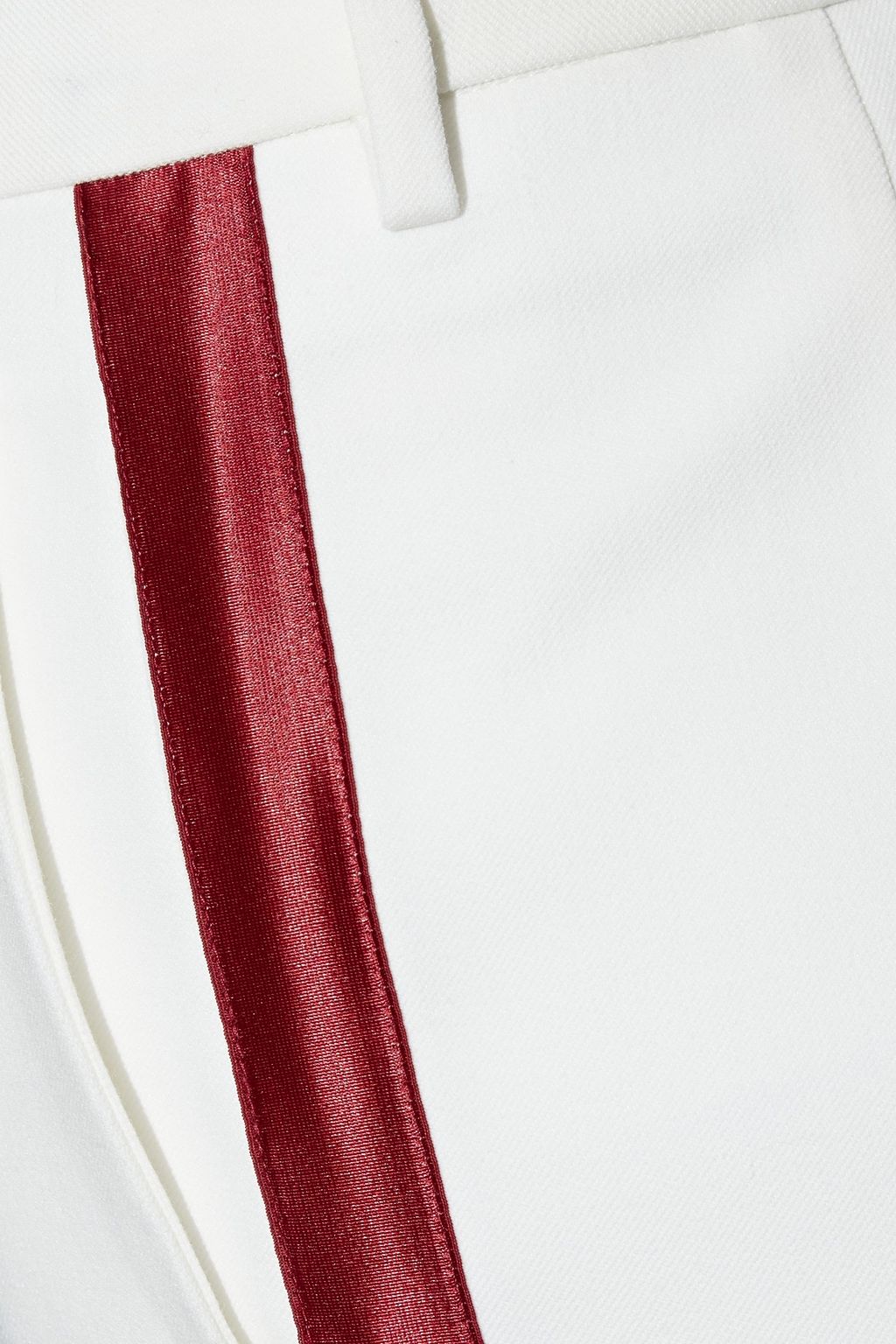 MAJE Satin-trimmed twill straight-leg pants