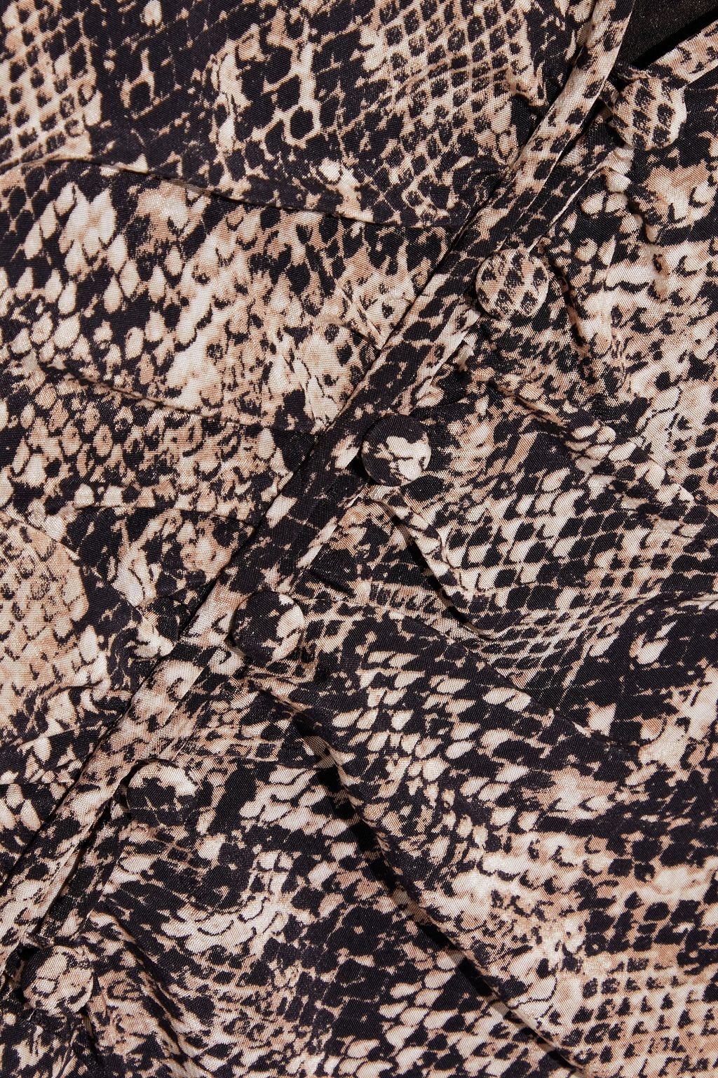 VERONICA BEARD Ried button-detailed snake-print silk-crepe mini dress