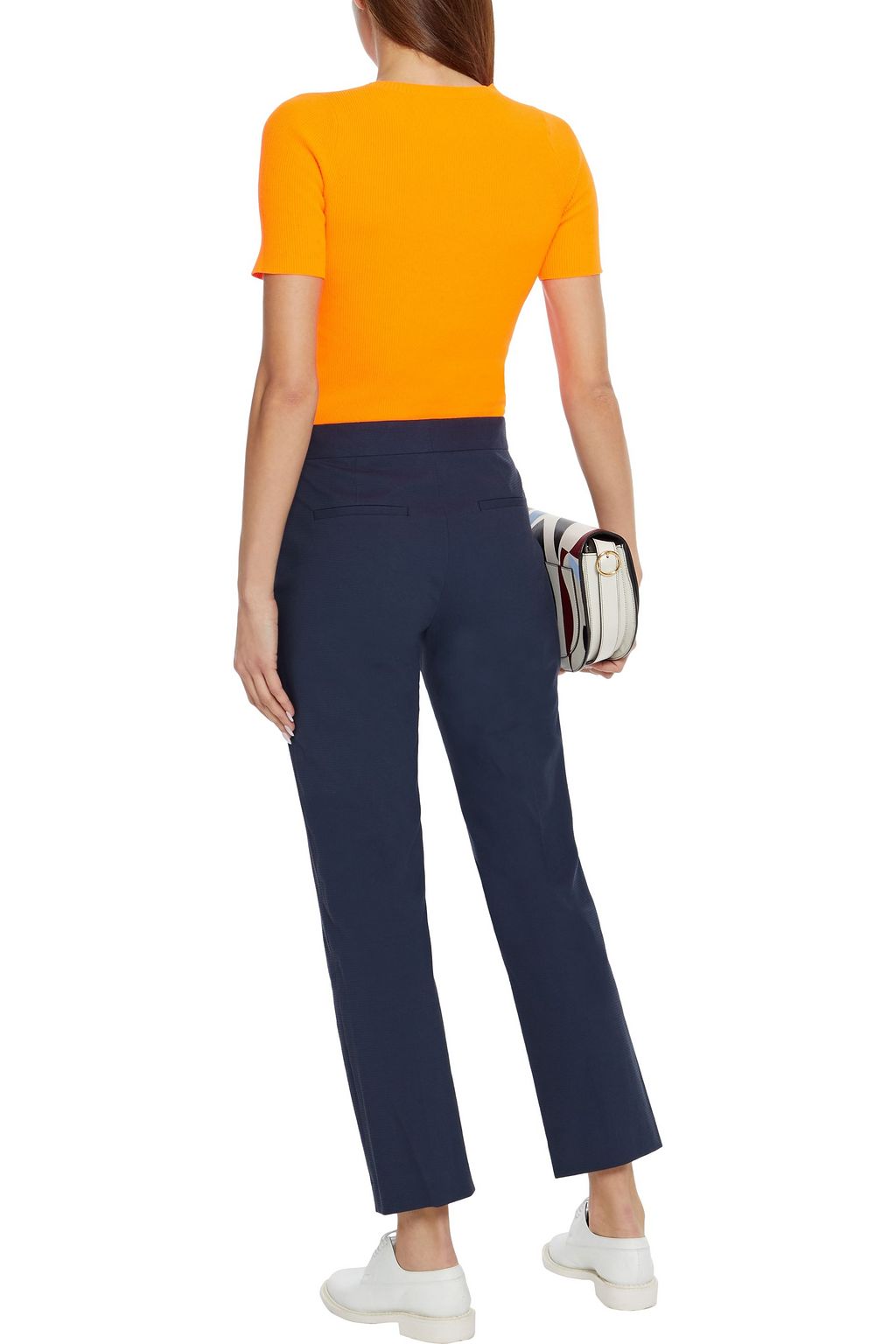 PS PAUL SMITH Cropped cotton-blend cloqué slim-leg pants