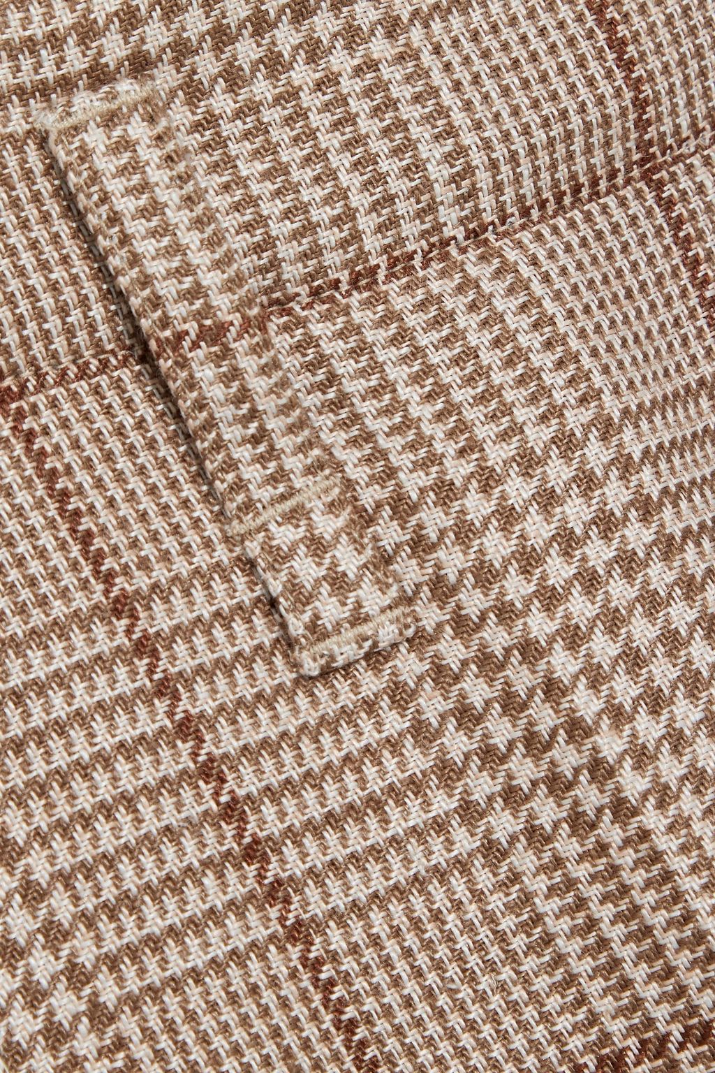 BRUNELLO CUCINELLI Cropped Prince of Wales checked linen straight-leg pants