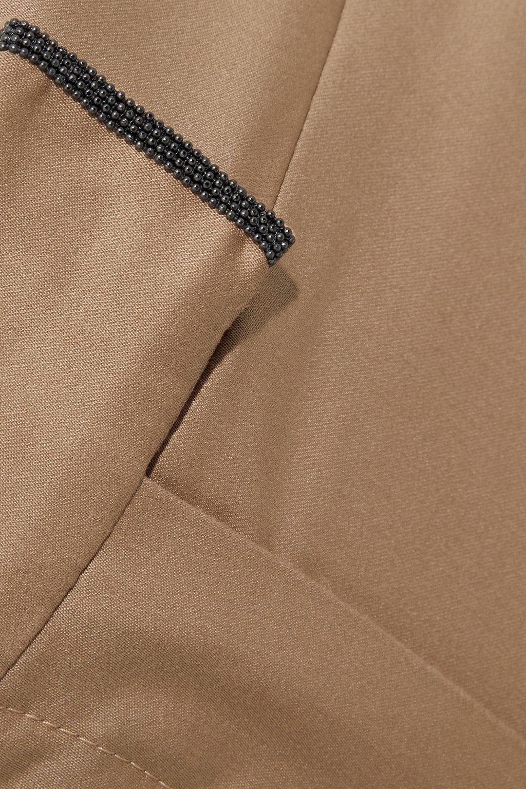 BRUNELLO CUCINELLI Cropped bead-embellished cotton-blend sateen slim-leg pants