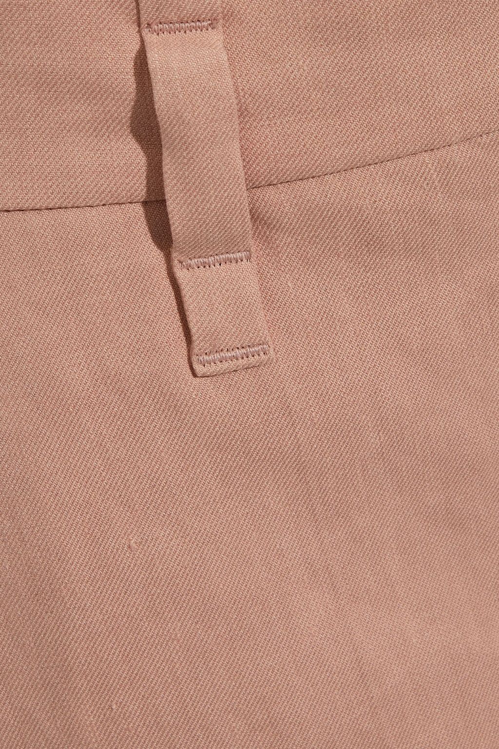 BRUNELLO CUCINELLI Cropped Hose mit geradem Bein aus Twill aus einer Leinenmischung