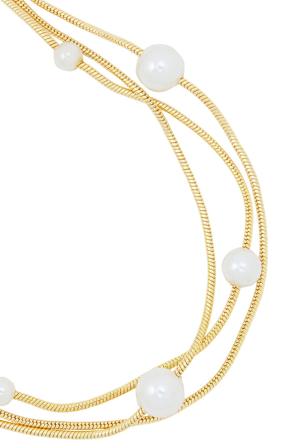 NOIR JEWELRY 14-karat gold-plated faux pearl necklace