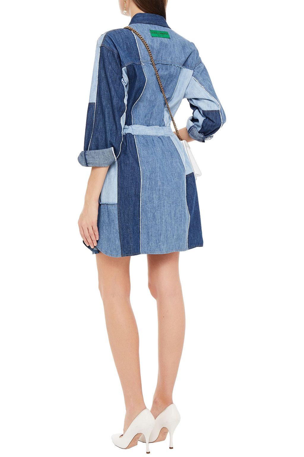DOLCE&GABBANA Patchwork denim mini shirt dress