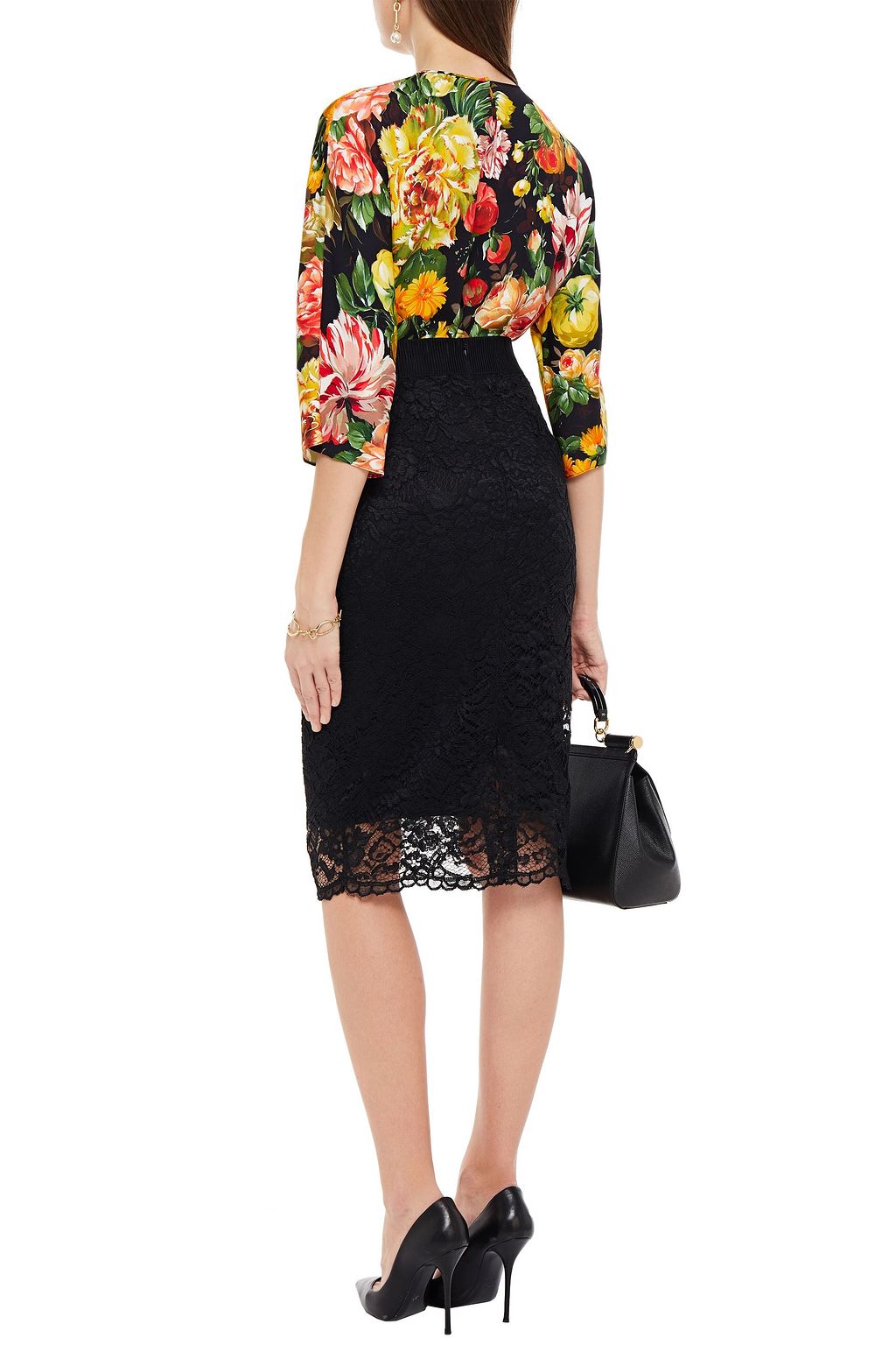 DOLCE&GABBANA Floral-print crepe top