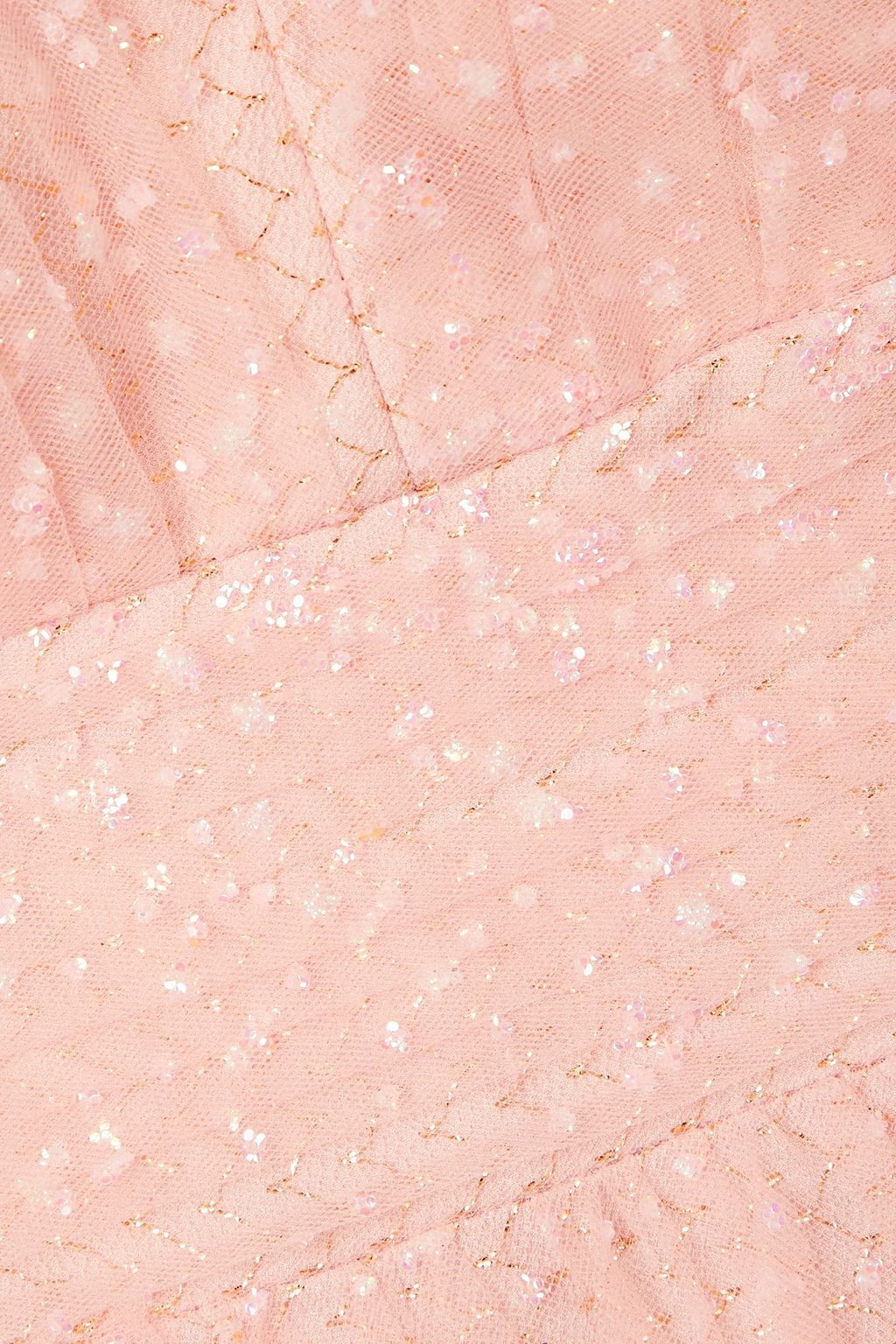 MARCHESA NOTTE 시퀸 장식 튤 미디 드레스